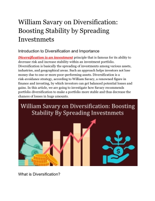 Maximizing Portfolio Growth: William Savary's Take on Diversification