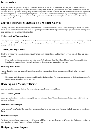 “Crafting the Perfect Message on a Wooden Canvas”