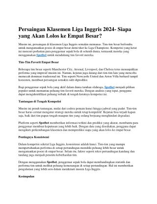 Persaingan Klasemen Liga Inggris 2024- Siapa yang Akan Lolos ke Empat Besar.docx