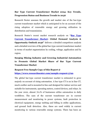 Bar Type Current Transformer Market