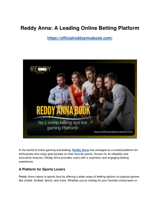 Reddy Anna Book-online gaming platform