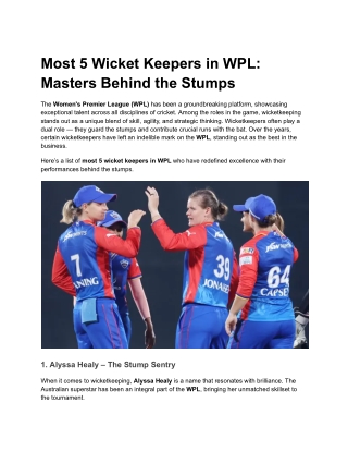Most 5 Wicket Keepers in WPL_ Masters Behind the Stumps (2)
