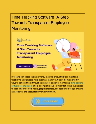 Time Tracking Software_ A Step Towards Transparent Employee Monitoring