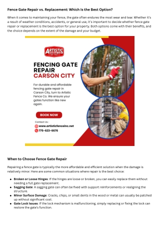 Fence Gate Repair vs. Replacement: Which Is the Best Option?