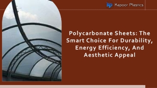 Polycarbonate Sheets The Smart Choice for Durability Energy Efficiency and Aesthetic