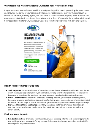 Why Hazardous Waste Disposal is Crucial for Your Health and Safety