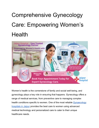 Comprehensive Gynecology Care_ Empowering Women’s Health