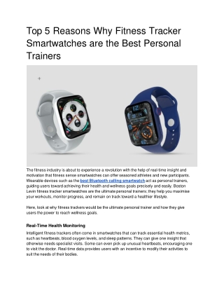 _5 Reasons Fitness Tracker Smartwatches Are the Best Personal Trainers