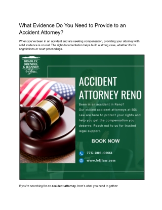 What Evidence Do You Need to Provide to an Accident Attorney