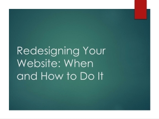 Redesigning Your Website