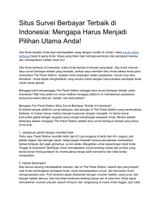 Situs Survei Berbayar Terbaik di Indonesia_ Mengapa Harus Menjadi Pilihan Utama Anda!