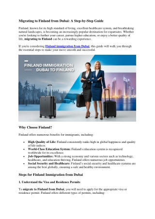 Migrating to Finland from Dubai: A Step-by-Step Guide