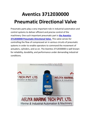 Aventics 3712030000 Pneumatic Directional Valve