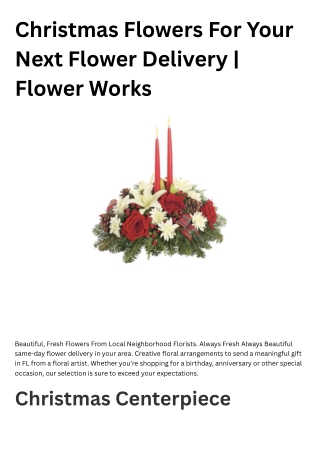 Christmas Flowers For Your Next Flower Delivery | Flower Works