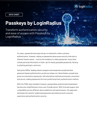 Passkeys Authentication Made Easy with LoginRadius