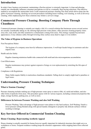 Industrial Pressure Cleaning: Boosting Service Image With Sanitation