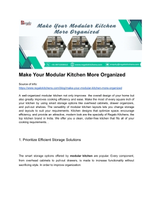 Make Your Modular Kitchen More Organized