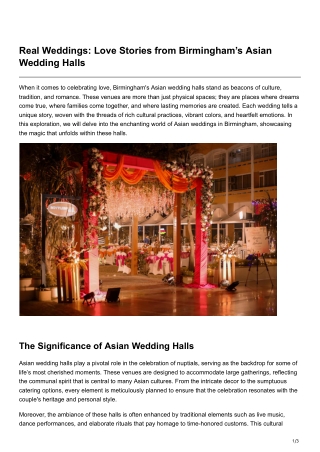 Real Weddings Love Stories from Birminghams Asian Wedding Halls