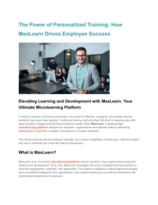 The Power of Personalized Training_ How MaxLearn Drives Employee Success