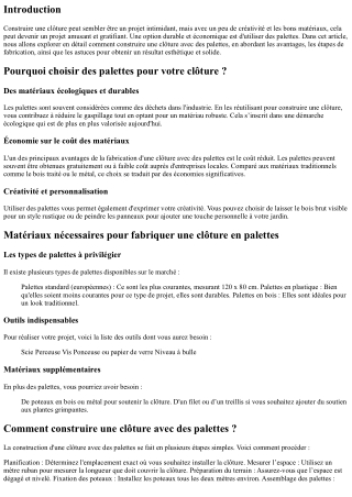 “Comment construire une clôture avec des palettes ?”