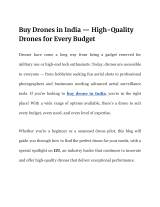 Buy Drones in India — High-Quality Drones for Every Budget