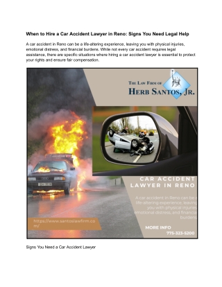 When to Hire a Car Accident Lawyer in Reno_ Signs You Need Legal Help