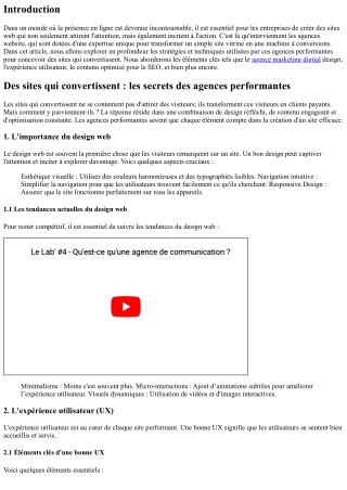 Des sites qui convertissent : les secrets des agences performantes