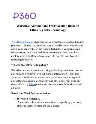 Workflow Automation: Transforming Business Efficiency with Technology