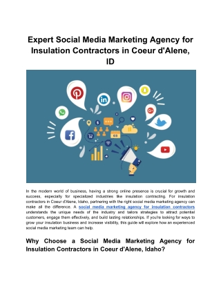 Expert Social Media Marketing Agency for Insulation Contractors in Coeur d'Alene, ID