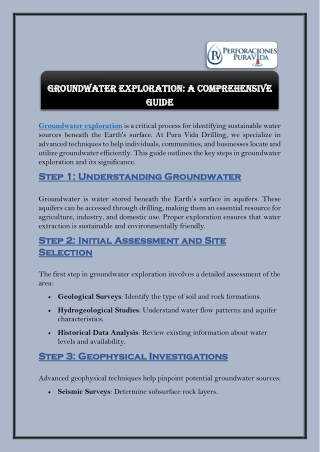 groundwater exploration by Pura Vida Drilling