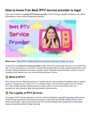 How to know if an Best IPTV service provider is legal (1)