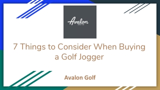 7 Things to Consider When Buying a Golf Jogger