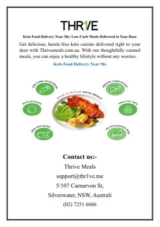 Keto Food Delivery Near Me Low-Carb Meals Delivered to Your Door