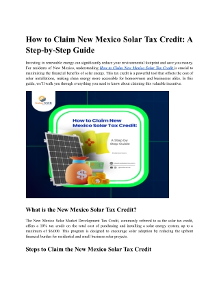 How to Claim the New Mexico Solar Tax Credit