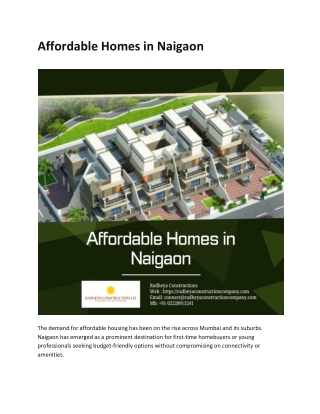 Affordable Homes in Naigaon