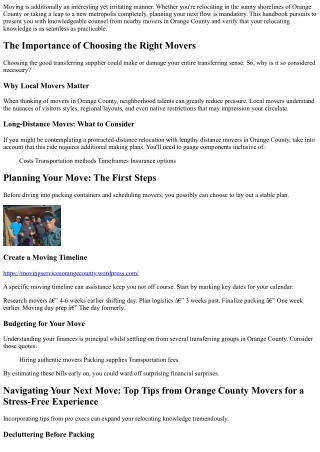 Navigating Your Next Move: Top Tips from Orange County Movers for a Stress-Free