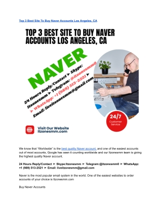 Top 5 Trustable Marketplace to Buy Naver Accounts