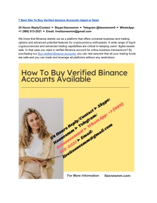 The Best 7 Sites To Buy Verified Binance Accounts For