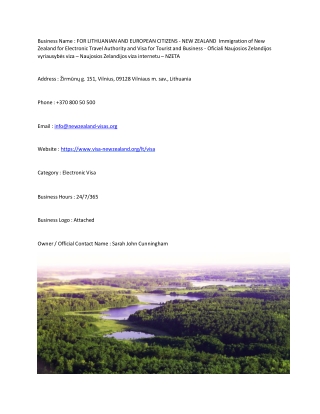 FOR LITHUANIAN AND EUROPEAN CITIZENS - NEW ZEALAND  Immigration of New Zealand f