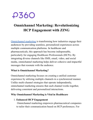 Omnichannel Marketing: Revolutionizing HCP Engagement with ZING