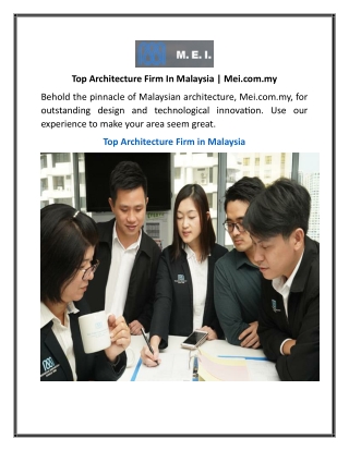 Top Architecture Firm In Malaysia Mei.com.my