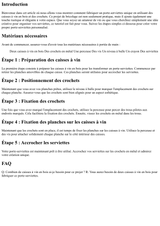 DIY : Comment fabriquer un porte-serviettes avec des caisses à vin en bois et de