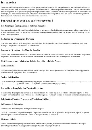 Pourquoi opter pour des palettes recyclées ?