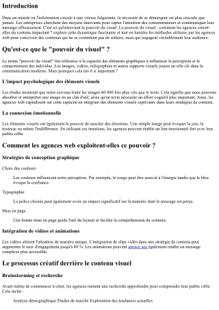 Le pouvoir du visuel : comment les agences créent-elles du contenu impactant ?