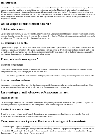 Agence vs Freelance en référencement nature : que choisir ?