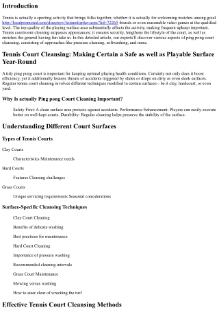 Tennis Court Cleaning: Making Sure a Safe and Usable Surface Year-Round