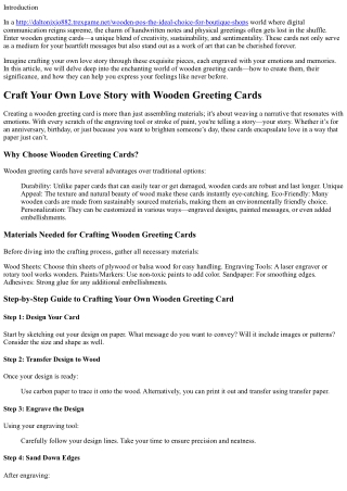 Craft Your Own Love Story with Wooden Greeting Cards
