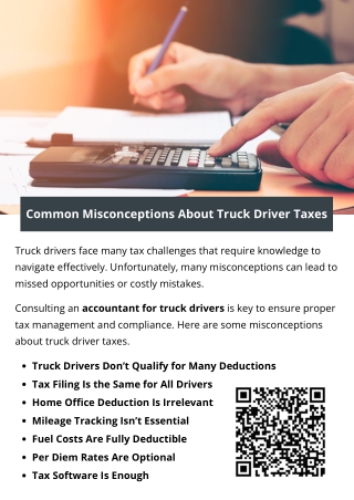 Common Misconceptions About Truck Driver Taxes