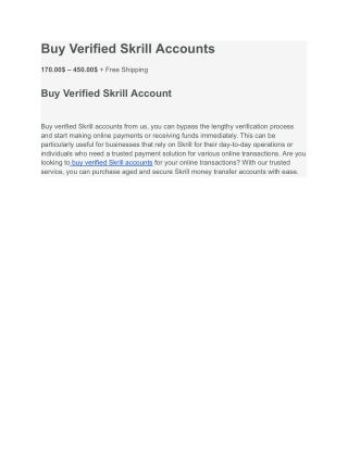 Buy Verified Skrill Accounts