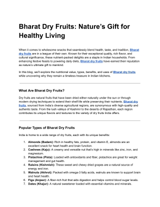 Bharat Dry Fruits_ Nature’s Gift for Healthy Living
